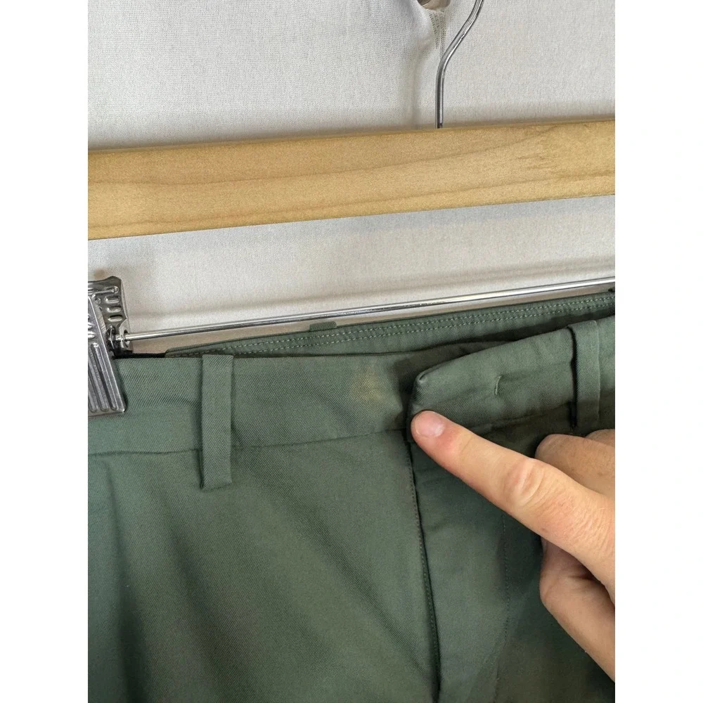 Kit and Ace Mens Navigator Stretch Trousers Olive Green Tapered Pants Size 30X29